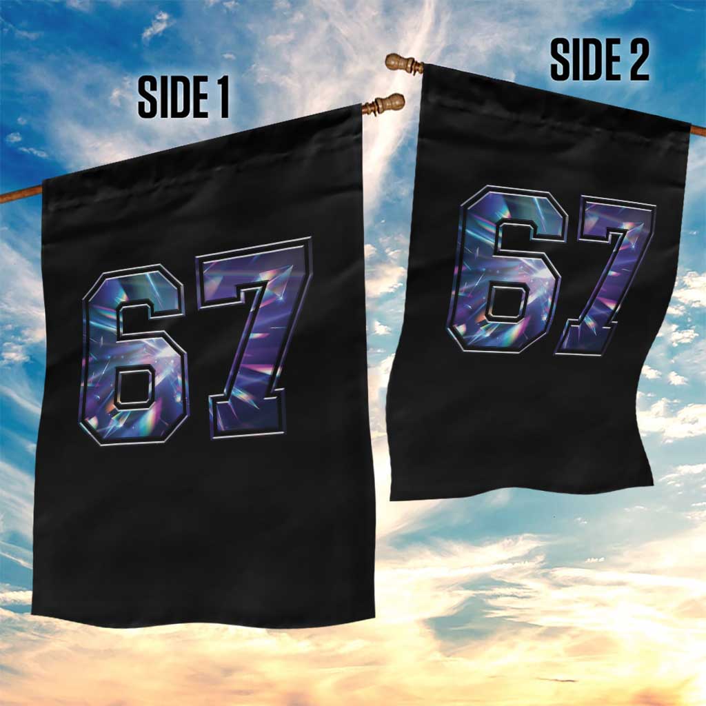 Prism Rainbow Effect Printed Garden Flag Six Seven 67 Meme TS12 Print Your Wear