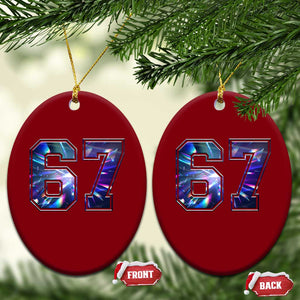 Prism Rainbow Effect Printed Ceramic Ornament Six Seven 67 Meme TS12 Print Your Wear