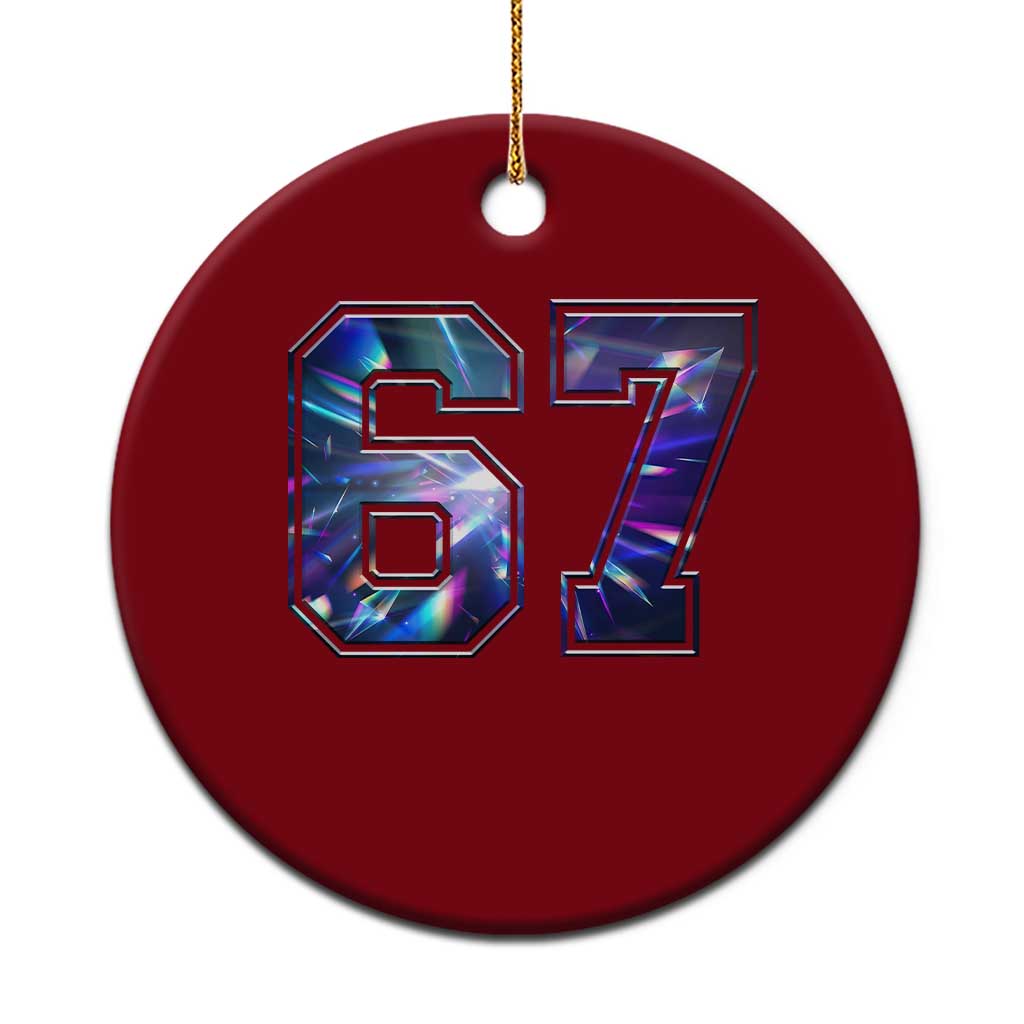 Prism Rainbow Effect Printed Ceramic Ornament Six Seven 67 Meme TS12 1pc Red Print Your Wear
