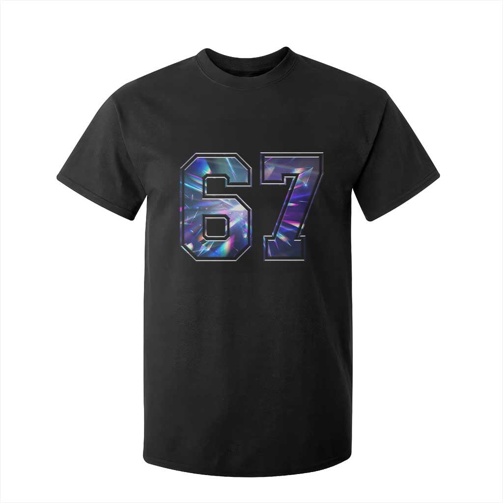 Prism Rainbow Effect Printed T Shirt For Kid Six Seven 67 Meme TS12 Black Print Your Wear
