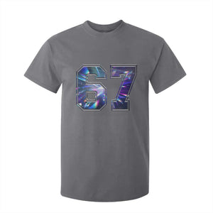 Prism Rainbow Effect Printed T Shirt For Kid Six Seven 67 Meme TS12 Charcoal Print Your Wear