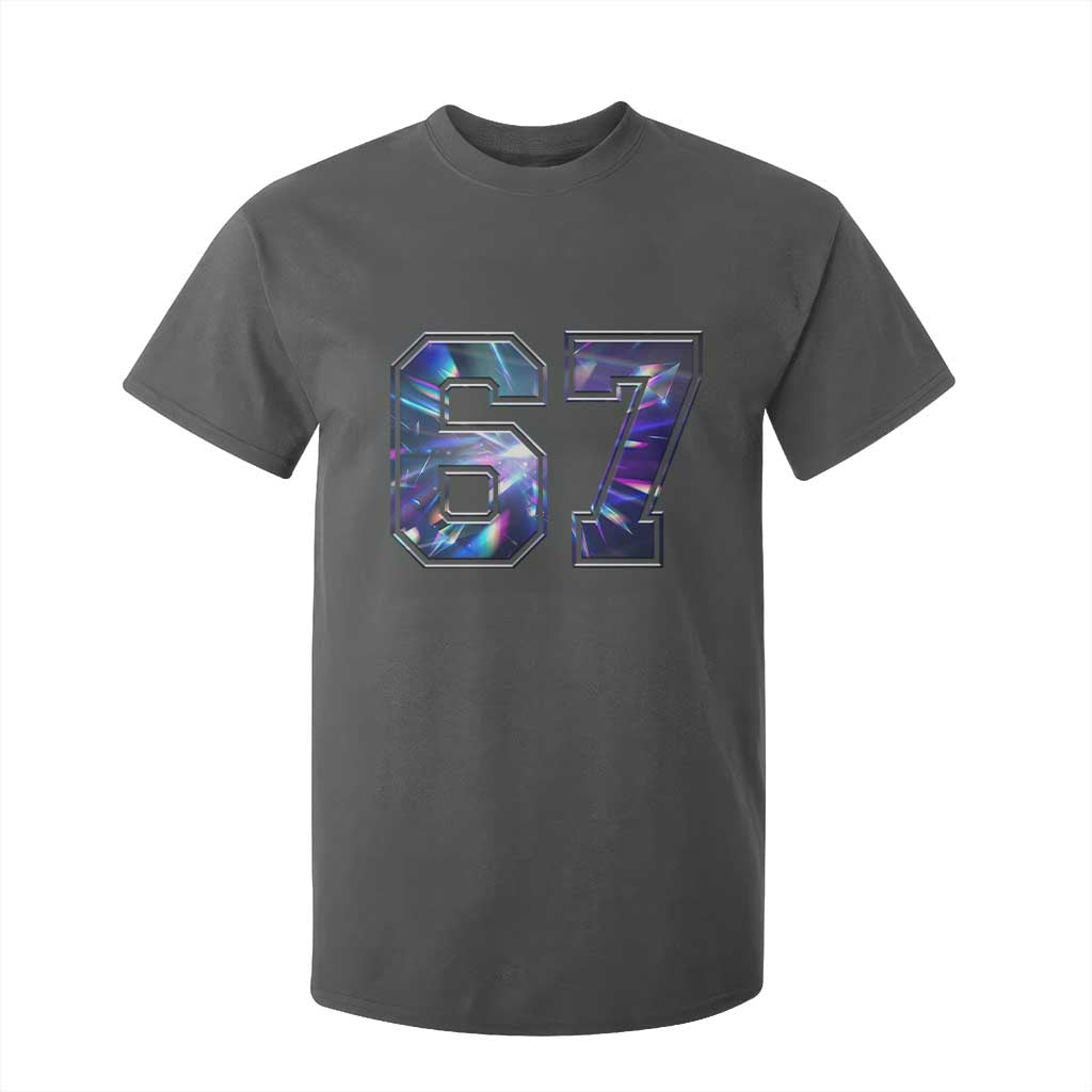Prism Rainbow Effect Printed T Shirt For Kid Six Seven 67 Meme TS12 Dark Heather Print Your Wear