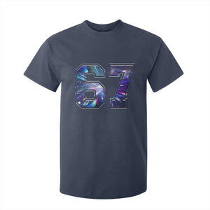 Prism Rainbow Effect Printed T Shirt For Kid Six Seven 67 Meme TS12 Navy Print Your Wear