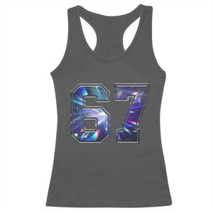 Prism Rainbow Effect Printed Racerback Tank Top Six Seven 67 Meme TS12 Dark Heather Print Your Wear