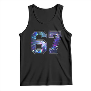 Prism Rainbow Effect Printed Tank Top Six Seven 67 Meme TS12 Black Print Your Wear