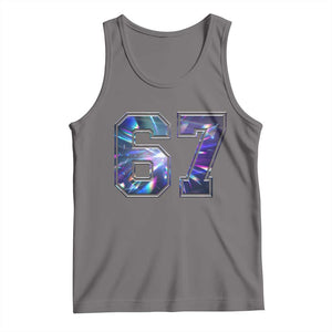 Prism Rainbow Effect Printed Tank Top Six Seven 67 Meme TS12 Deep Heather Print Your Wear