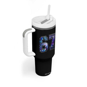 Prism Rainbow Effect Printed Tumbler With Handle Six Seven 67 Meme TS12 Print Your Wear