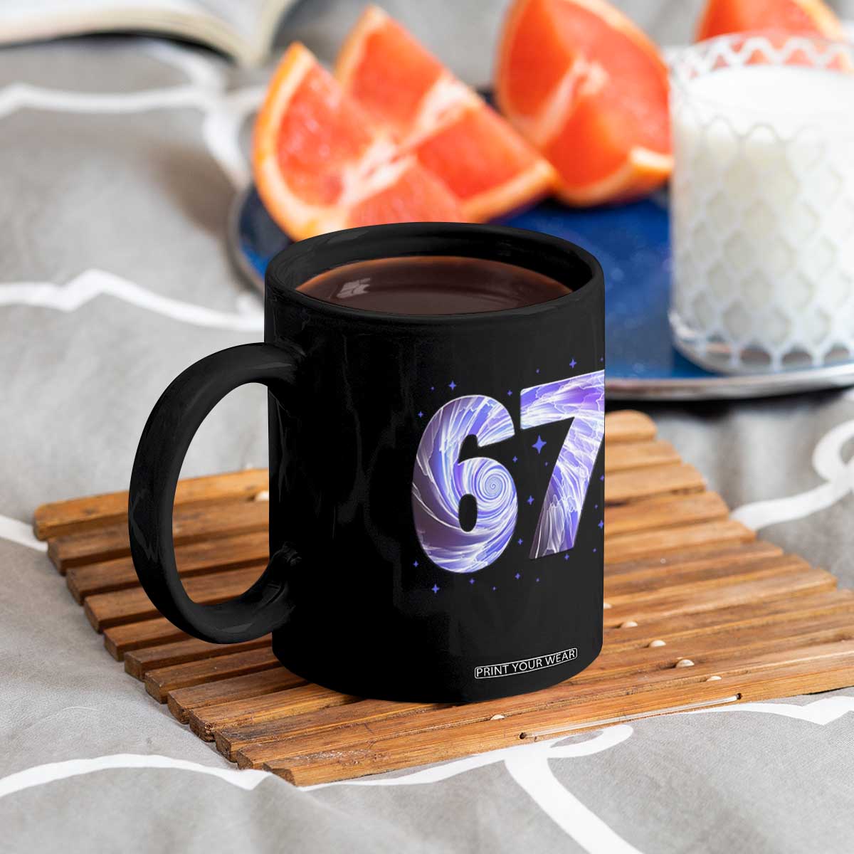 Swirl Effect Printed Six Seven Meme Coffee Mug Gen Z Alpha Gift TS12 Print Your Wear