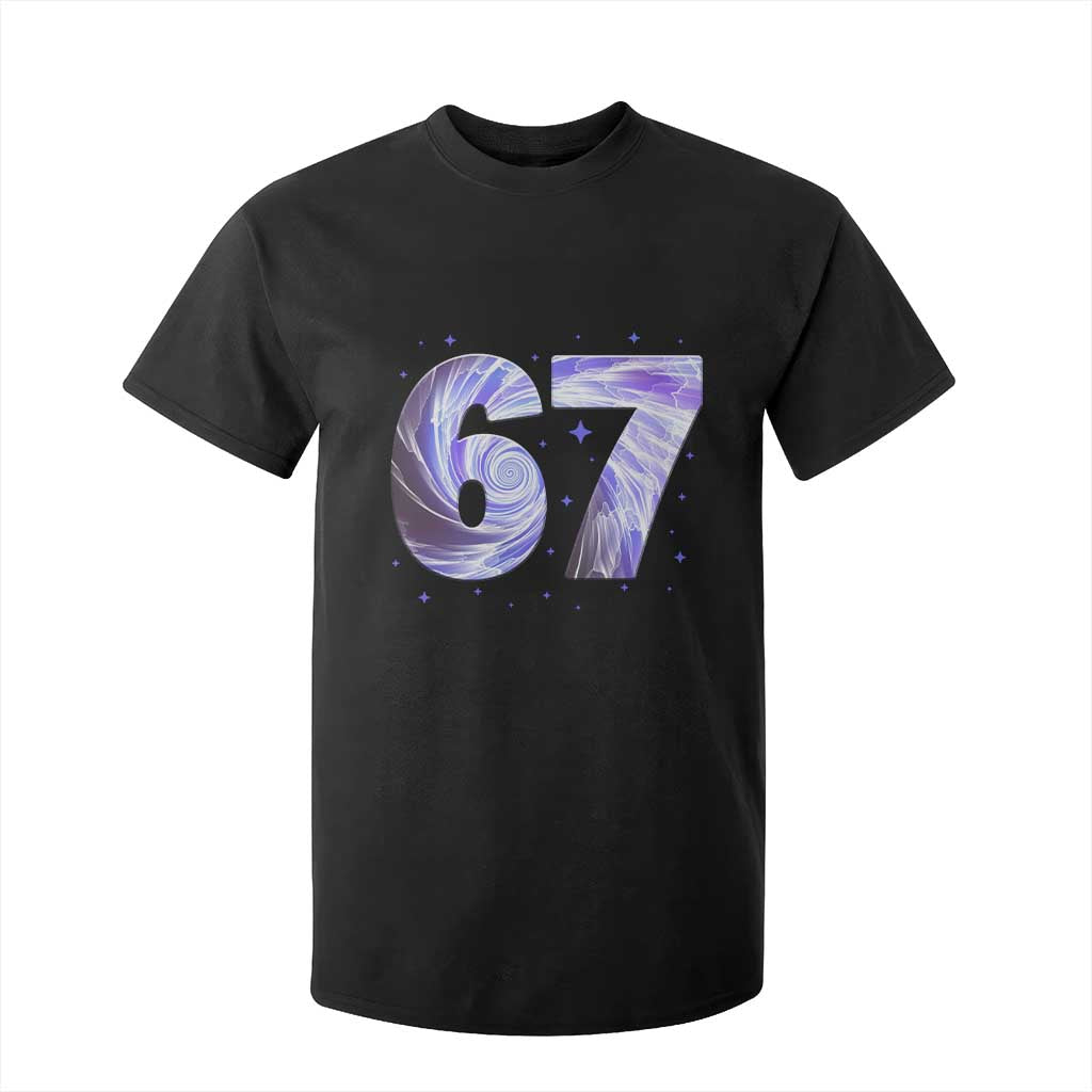 Swirl Effect Printed Six Seven Meme T Shirt For Kid Gen Z Alpha Gift TS12 Black Print Your Wear