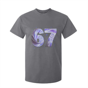Swirl Effect Printed Six Seven Meme T Shirt For Kid Gen Z Alpha Gift TS12 Charcoal Print Your Wear