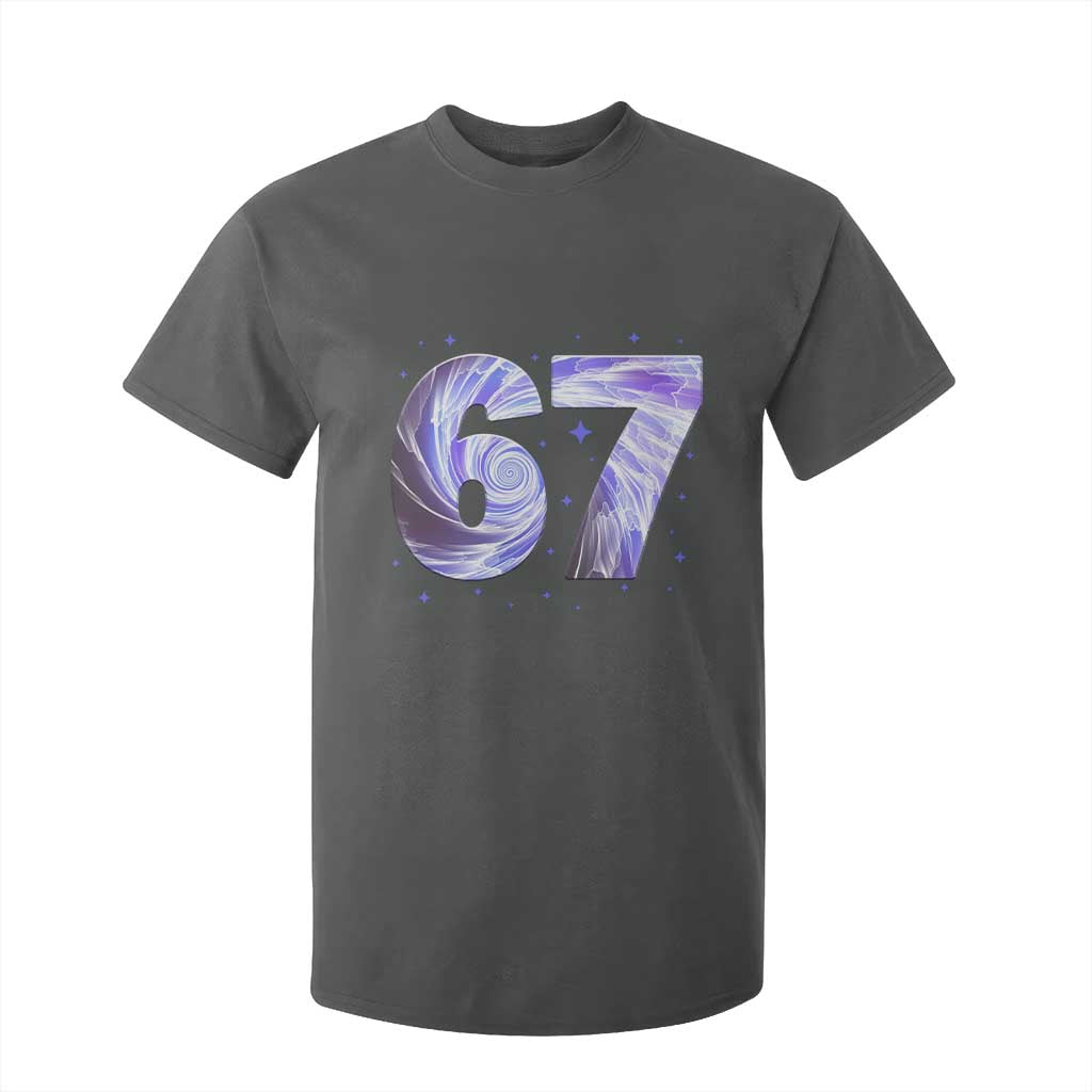 Swirl Effect Printed Six Seven Meme T Shirt For Kid Gen Z Alpha Gift TS12 Dark Heather Print Your Wear