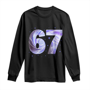 Swirl Effect Printed Six Seven Meme Long Sleeve Shirt Gen Z Alpha Gift TS12 Black Print Your Wear