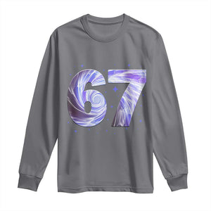 Swirl Effect Printed Six Seven Meme Long Sleeve Shirt Gen Z Alpha Gift TS12 Charcoal Print Your Wear