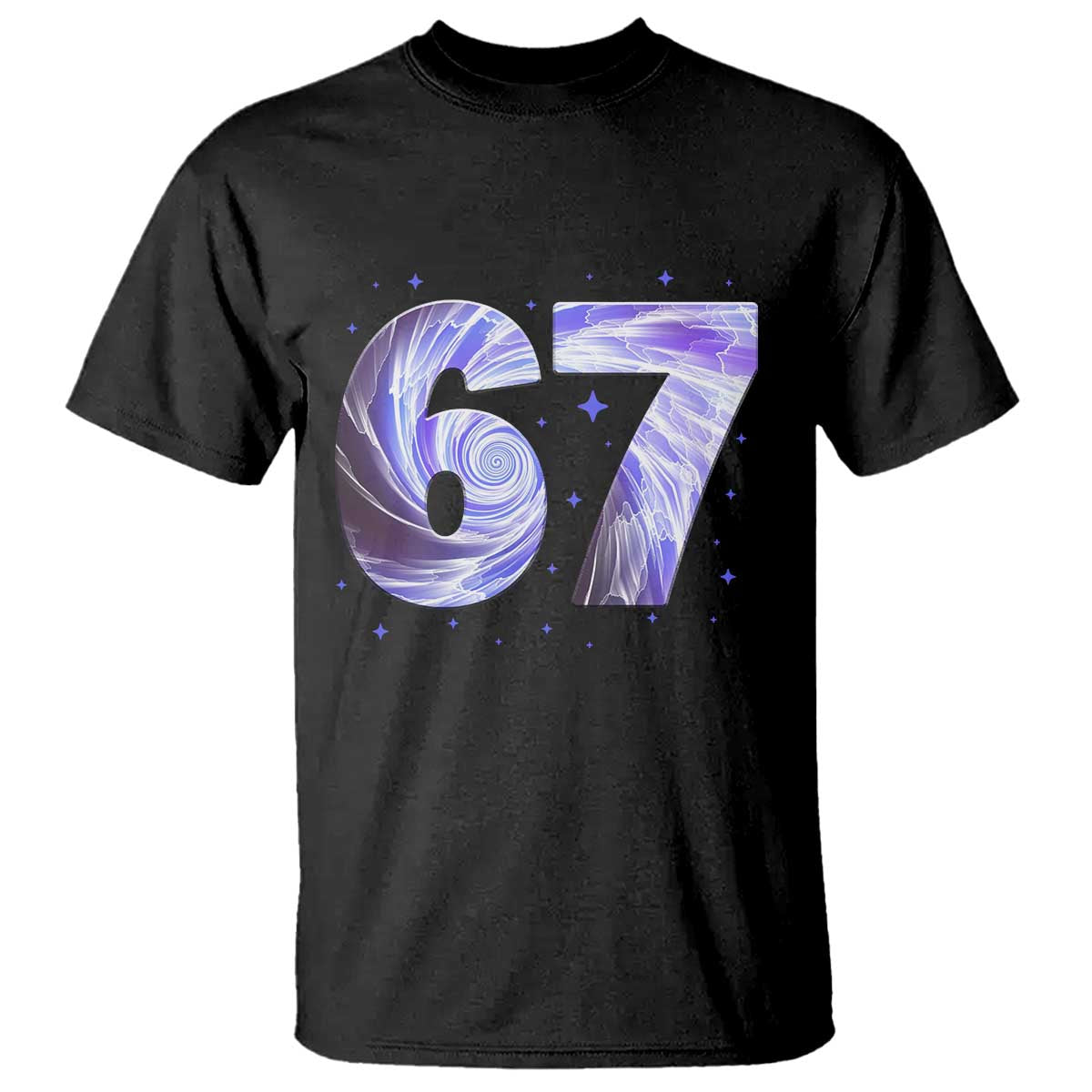 Swirl Effect Printed Six Seven Meme T Shirt Gen Z Alpha Gift TS12 Black Print Your Wear