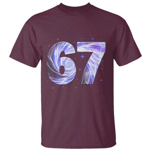 Swirl Effect Printed Six Seven Meme T Shirt Gen Z Alpha Gift TS12 Maroon Print Your Wear