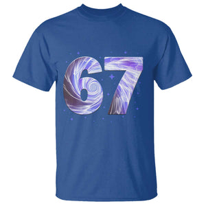 Swirl Effect Printed Six Seven Meme T Shirt Gen Z Alpha Gift TS12 Royal Blue Print Your Wear