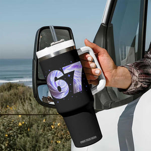 Swirl Effect Printed Six Seven Meme Tumbler With Handle Gen Z Alpha Gift TS12 Print Your Wear
