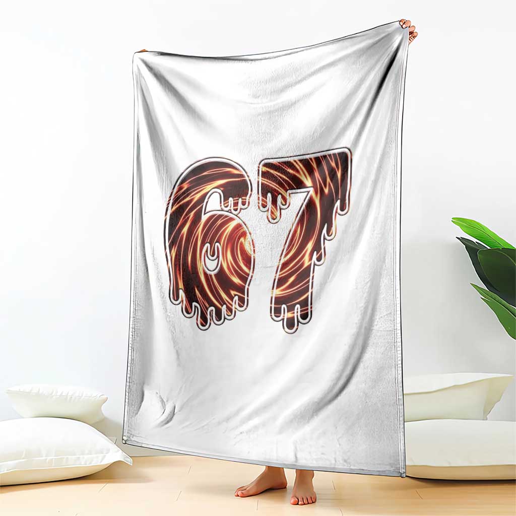 Fire Swirl Effect Printed Throw Blanket Six Seven Meme TS12 Print Your Wear