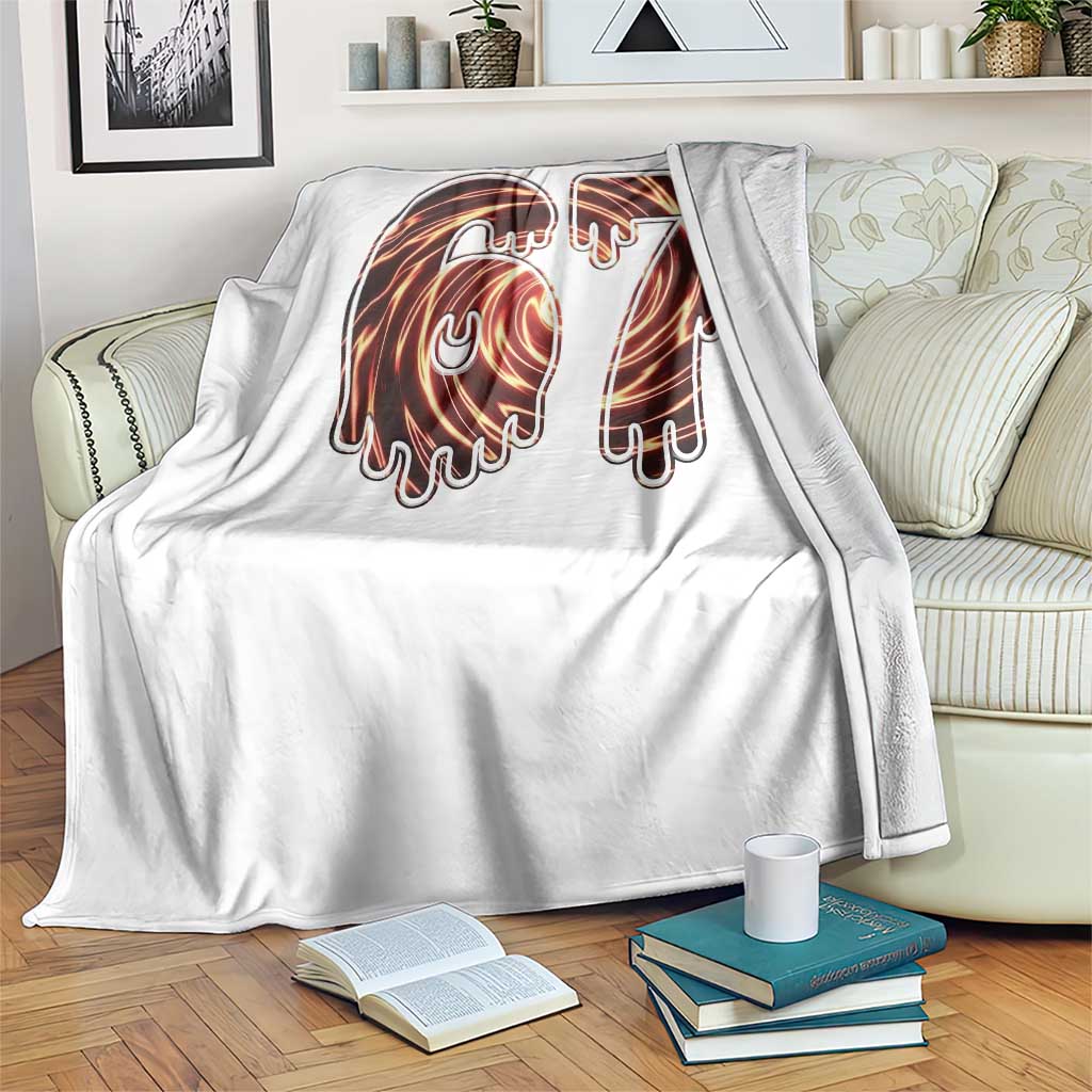 Fire Swirl Effect Printed Throw Blanket Six Seven Meme TS12 Print Your Wear