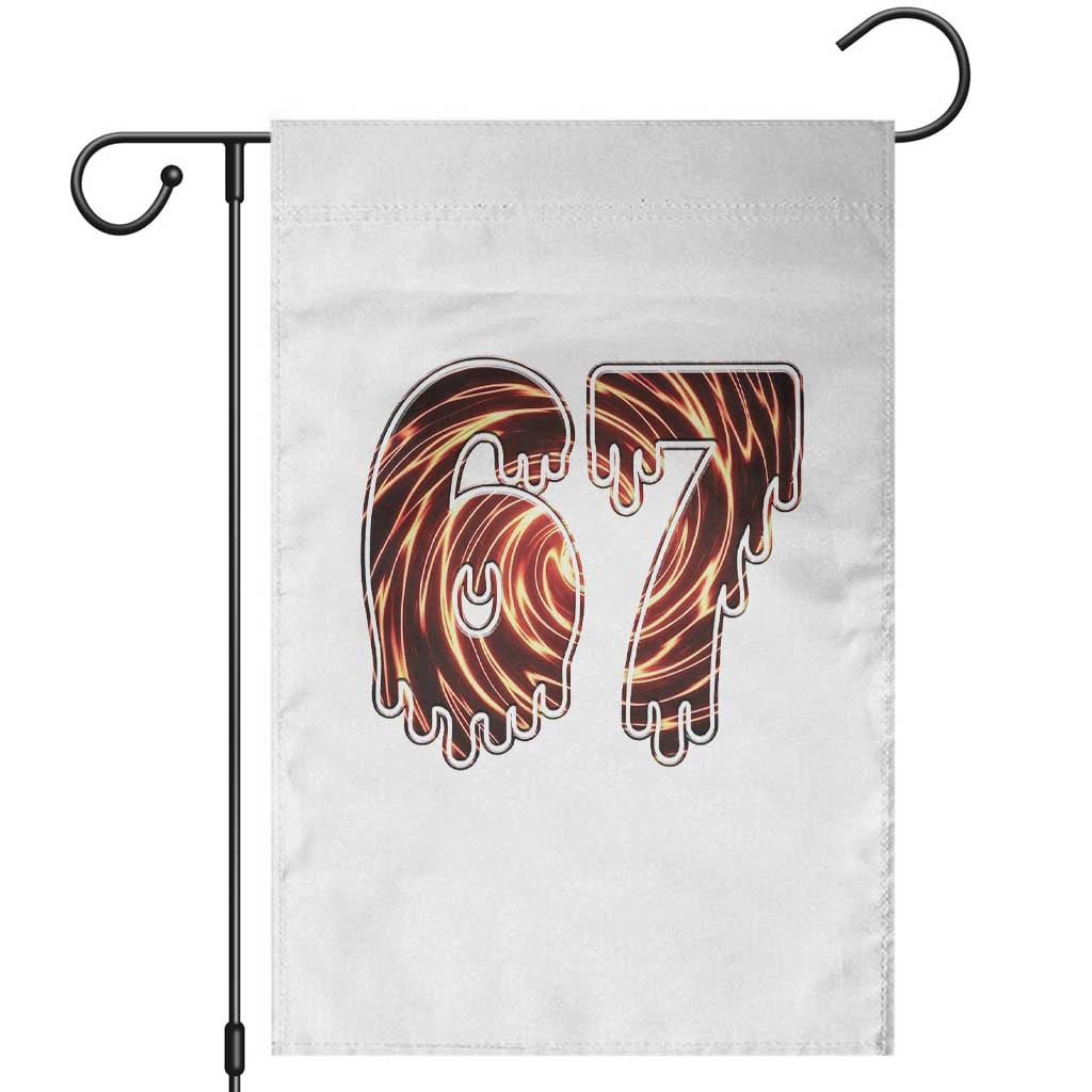 Fire Swirl Effect Printed Garden Flag Six Seven Meme TS12 White Print Your Wear