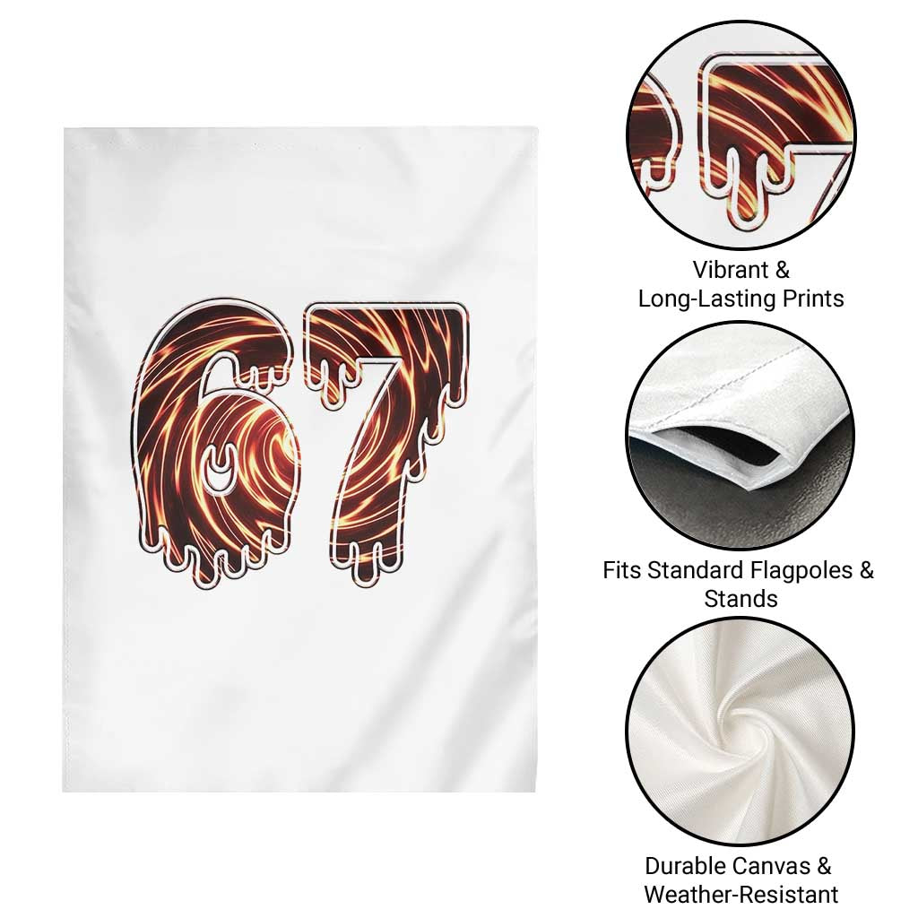 Fire Swirl Effect Printed Garden Flag Six Seven Meme TS12 Print Your Wear