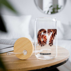 Fire Swirl Effect Printed Glass Can Six Seven Meme TS12 Print Your Wear