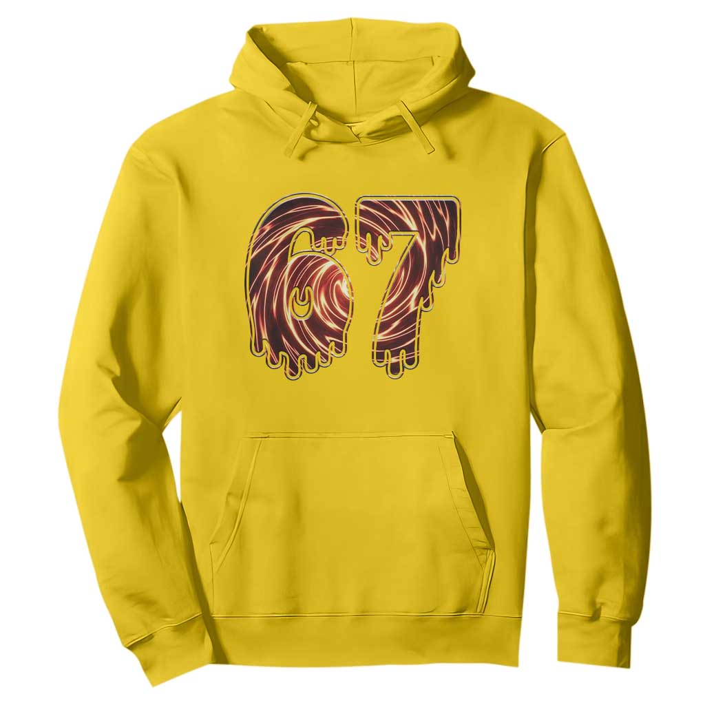 Fire Swirl Effect Printed Hoodie Six Seven Meme TS12 Daisy Print Your Wear