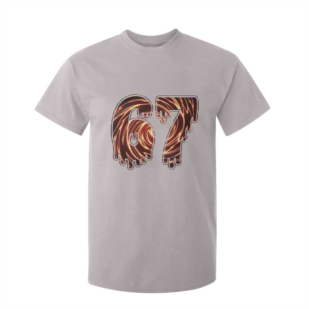 Fire Swirl Effect Printed T Shirt For Kid Six Seven Meme TS12 Ice Gray Print Your Wear