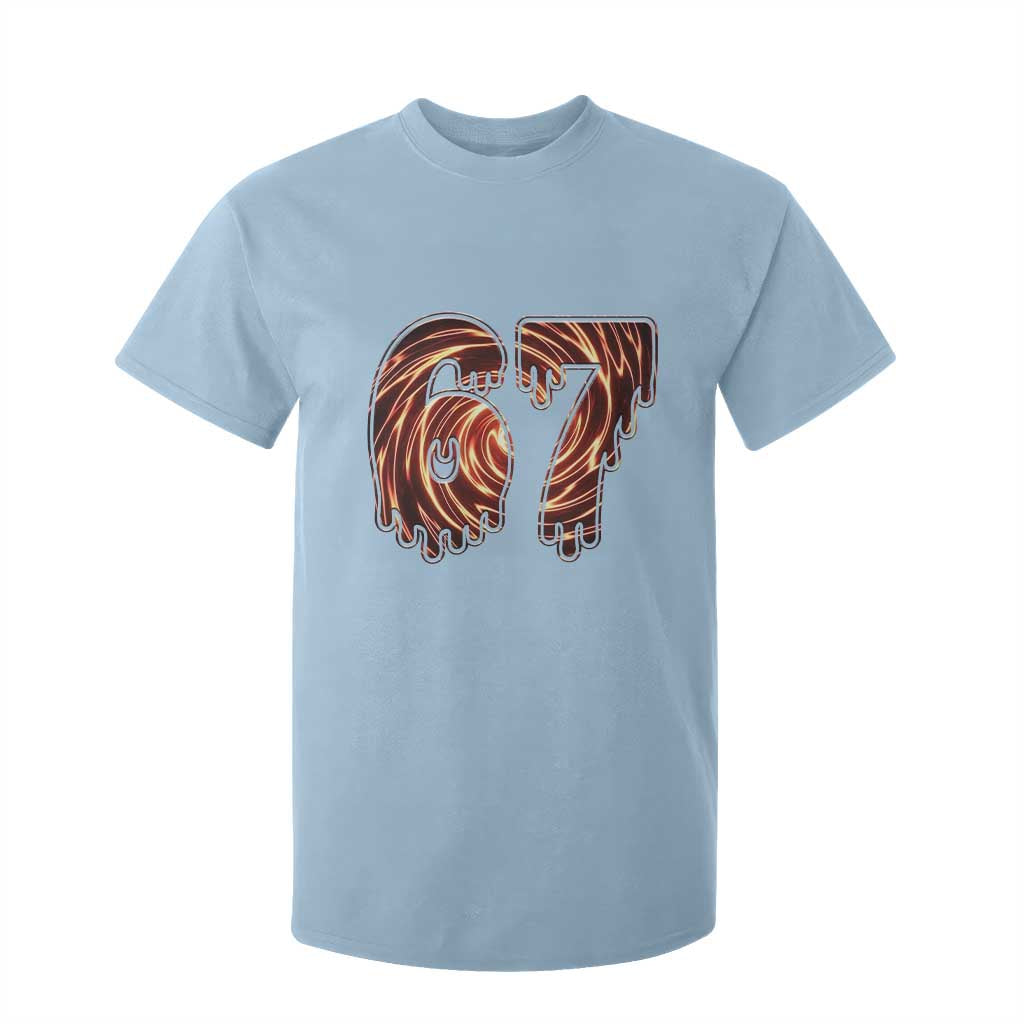 Fire Swirl Effect Printed T Shirt For Kid Six Seven Meme TS12 Light Blue Print Your Wear