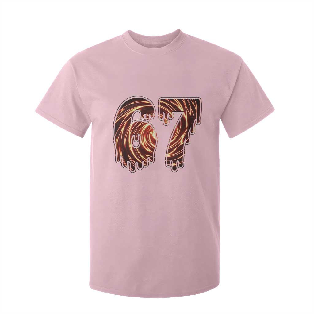 Fire Swirl Effect Printed T Shirt For Kid Six Seven Meme TS12 Light Pink Print Your Wear