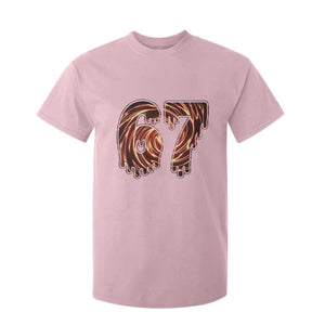 Fire Swirl Effect Printed T Shirt For Kid Six Seven Meme TS12 Light Pink Print Your Wear