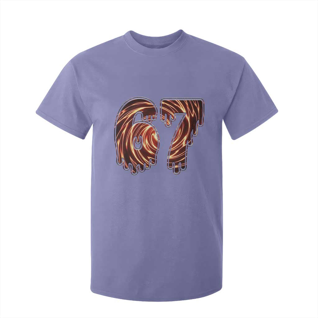 Fire Swirl Effect Printed T Shirt For Kid Six Seven Meme TS12 Violet Print Your Wear