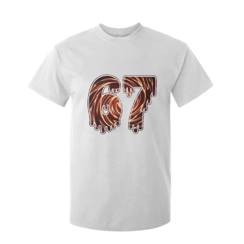 Fire Swirl Effect Printed T Shirt For Kid Six Seven Meme TS12 White Print Your Wear