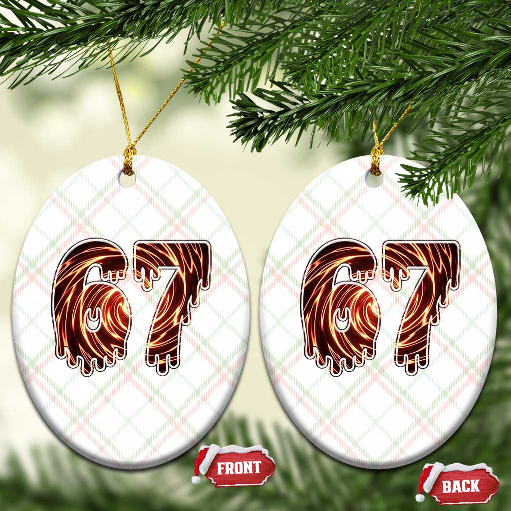 Fire Swirl Effect Printed Ceramic Ornament Six Seven Meme TS12 Print Your Wear