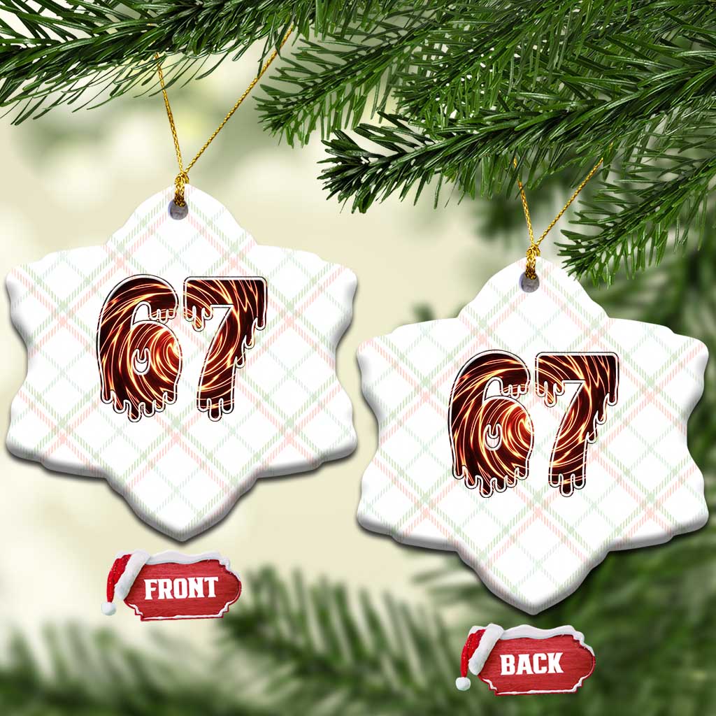 Fire Swirl Effect Printed Ceramic Ornament Six Seven Meme TS12 Print Your Wear