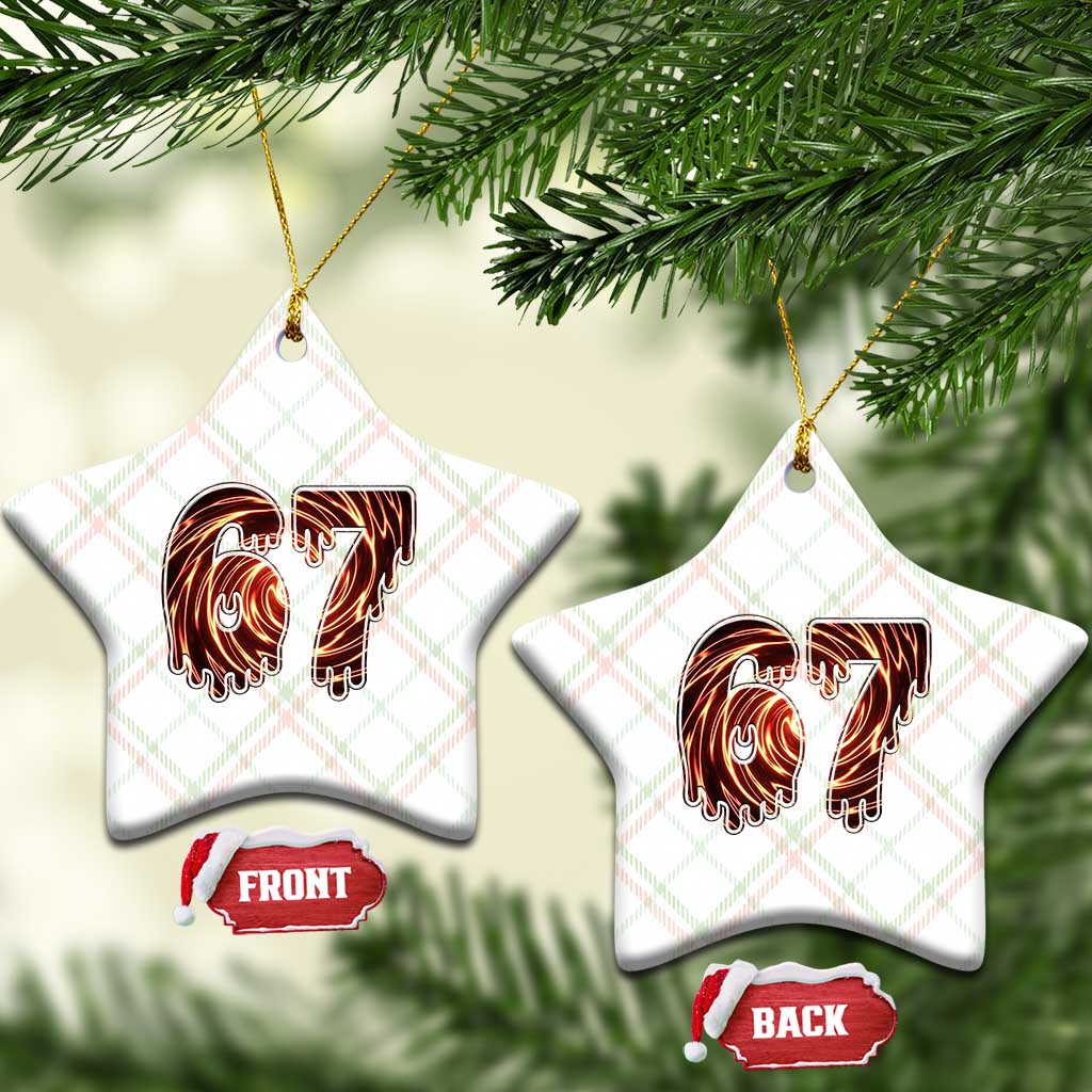Fire Swirl Effect Printed Ceramic Ornament Six Seven Meme TS12 Print Your Wear