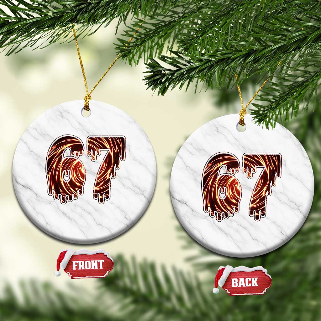 Fire Swirl Effect Printed Ceramic Ornament Six Seven Meme TS12 1pc White Marble Print Your Wear