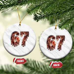 Fire Swirl Effect Printed Ceramic Ornament Six Seven Meme TS12 1pc White Marble Print Your Wear