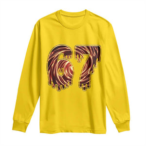 Fire Swirl Effect Printed Long Sleeve Shirt Six Seven Meme TS12 Daisy Print Your Wear