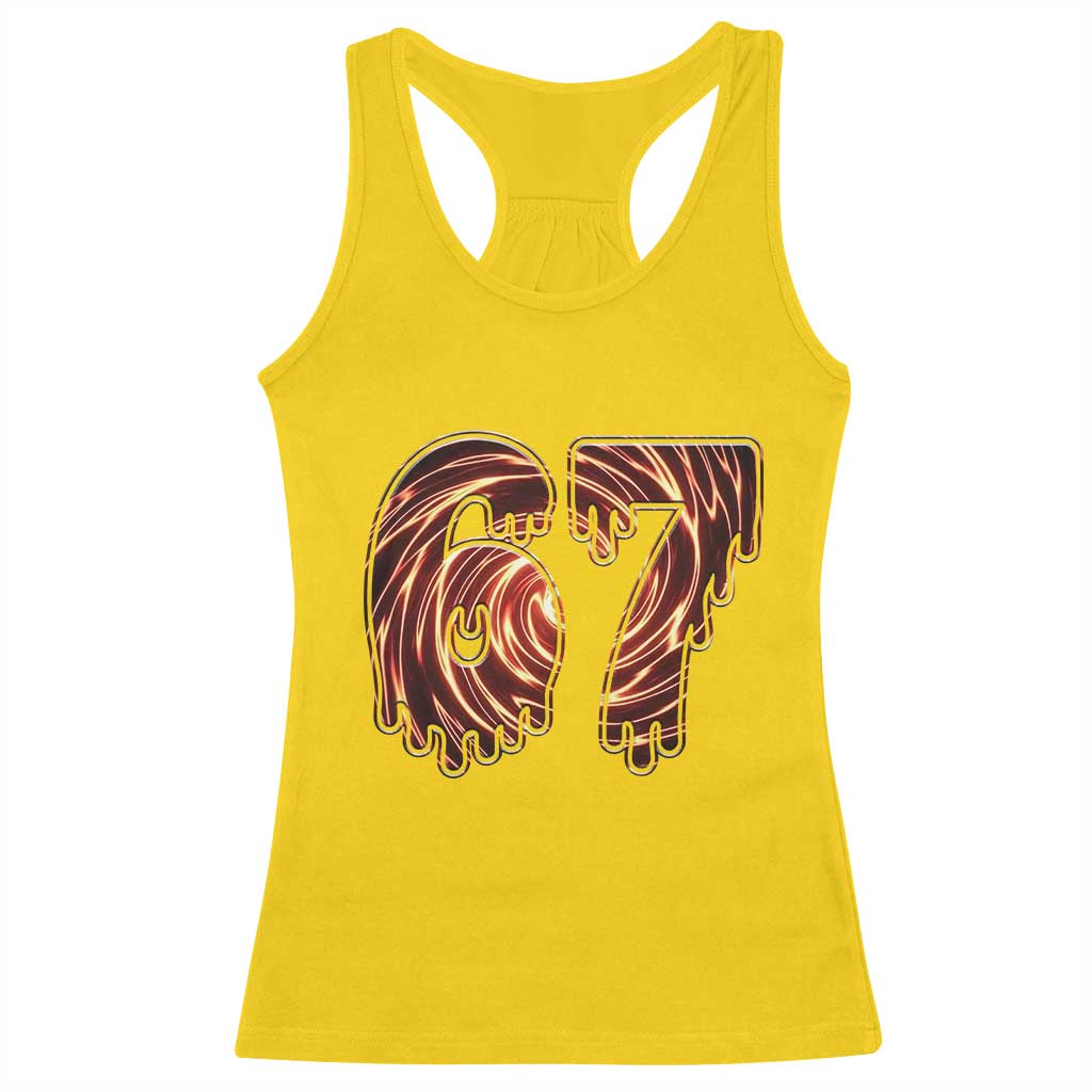 Fire Swirl Effect Printed Racerback Tank Top Six Seven Meme TS12 Daisy Print Your Wear