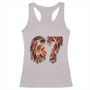 Fire Swirl Effect Printed Racerback Tank Top Six Seven Meme TS12 Ice Gray Print Your Wear