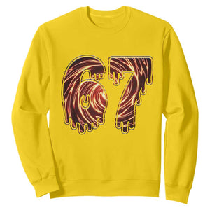 Fire Swirl Effect Printed Sweatshirt Six Seven Meme TS12 Daisy Print Your Wear