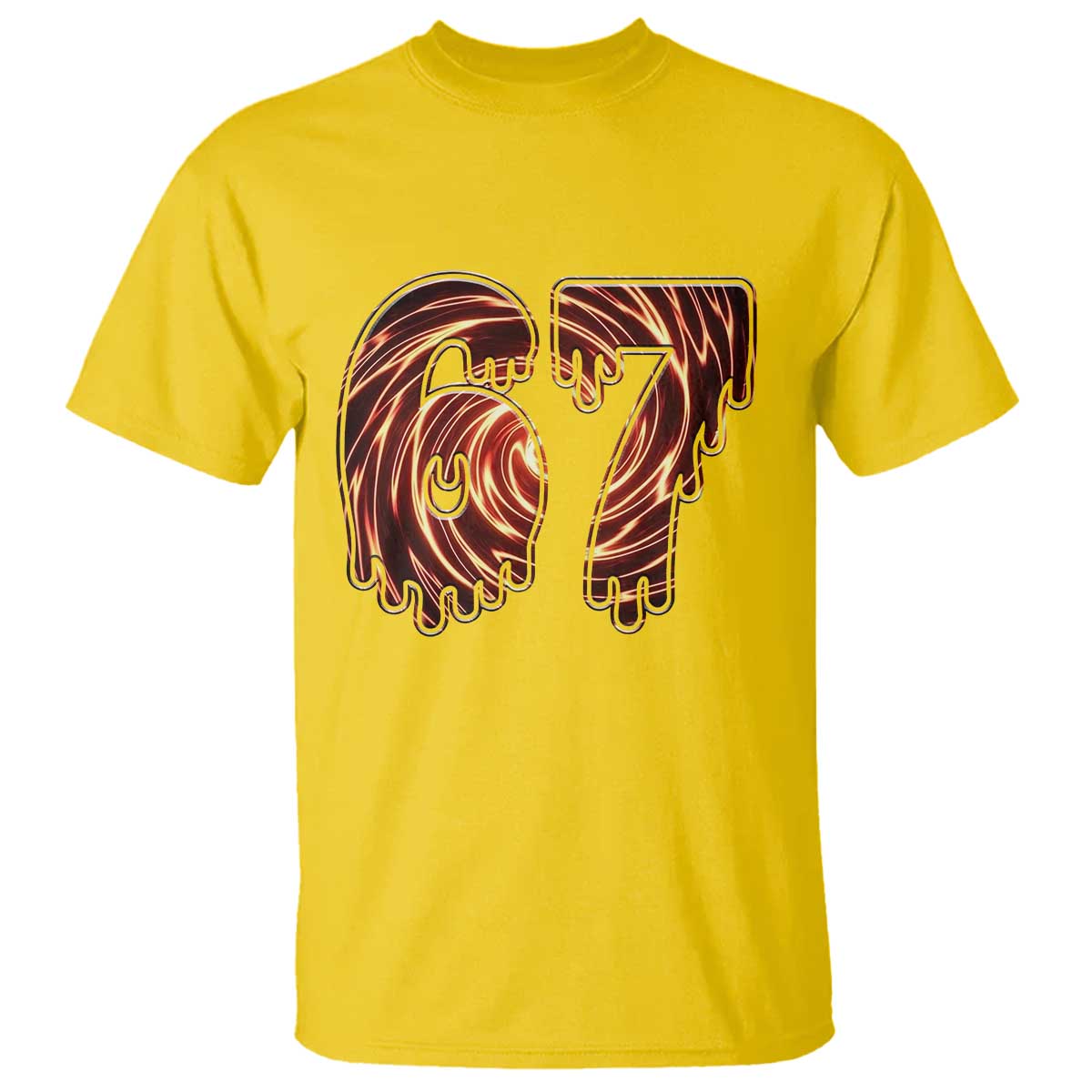 Fire Swirl Effect Printed T Shirt Six Seven Meme TS12 Daisy Print Your Wear