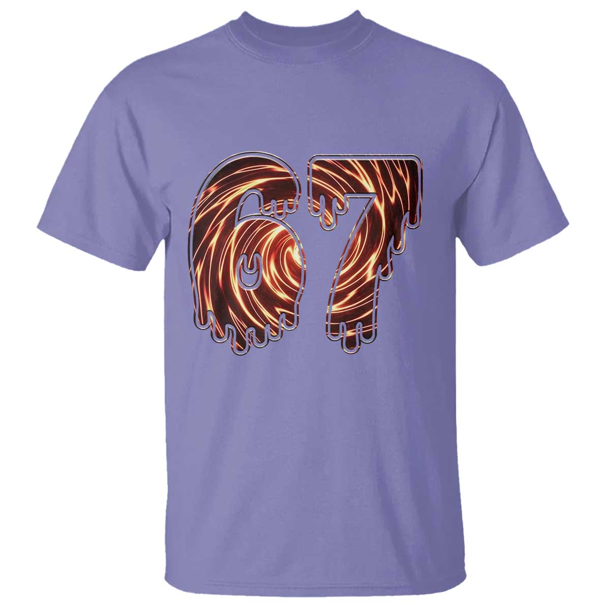 Fire Swirl Effect Printed T Shirt Six Seven Meme TS12 Violet Print Your Wear