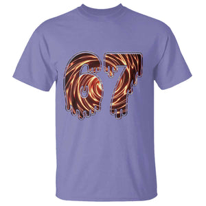 Fire Swirl Effect Printed T Shirt Six Seven Meme TS12 Violet Print Your Wear