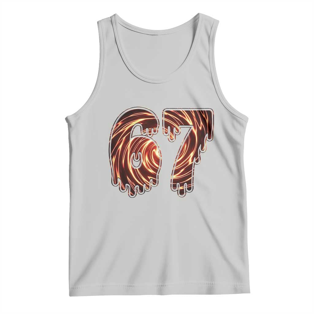 Fire Swirl Effect Printed Tank Top Six Seven Meme TS12 Ash Print Your Wear