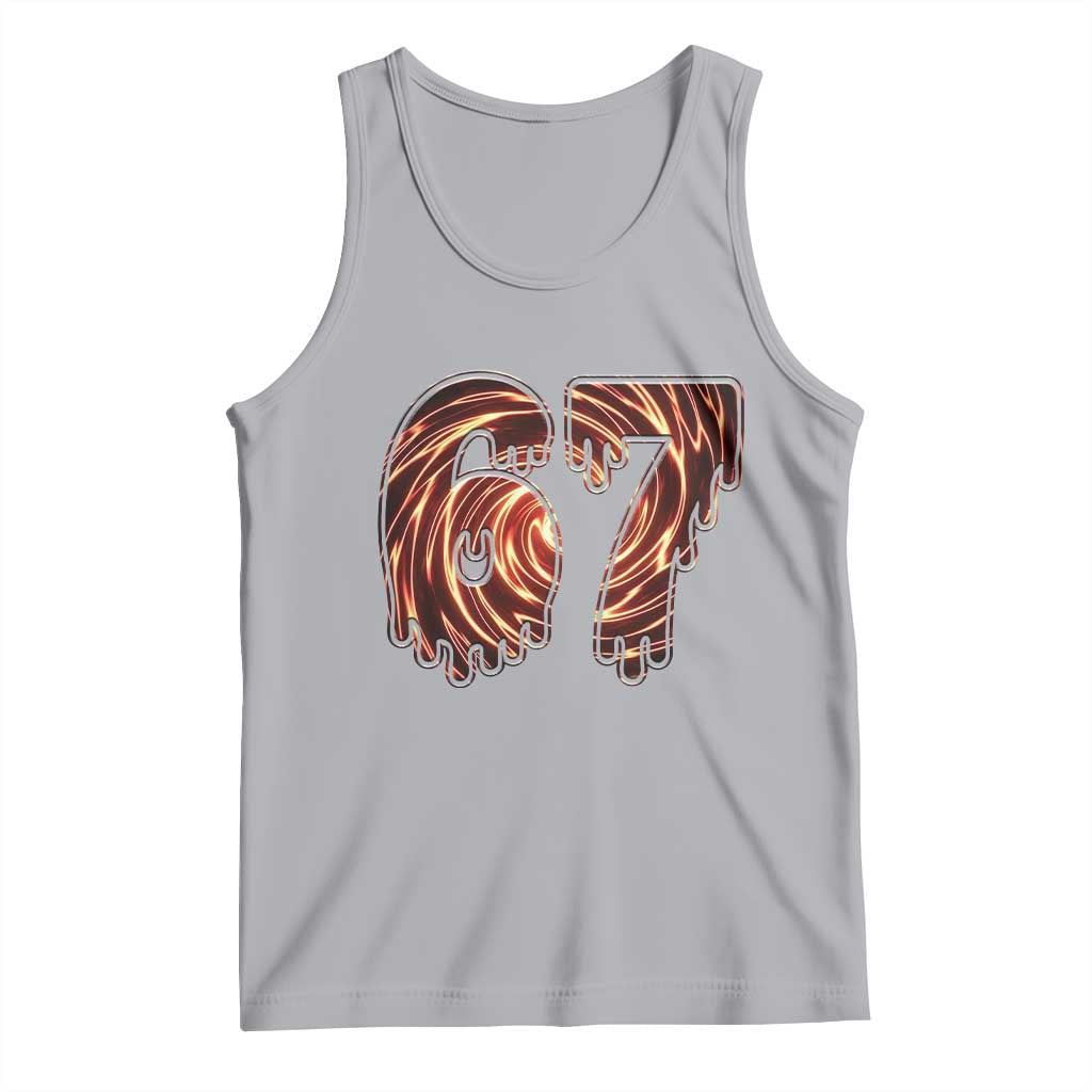 Fire Swirl Effect Printed Tank Top Six Seven Meme TS12 Athletic Heather Print Your Wear