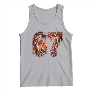 Fire Swirl Effect Printed Tank Top Six Seven Meme TS12 Athletic Heather Print Your Wear
