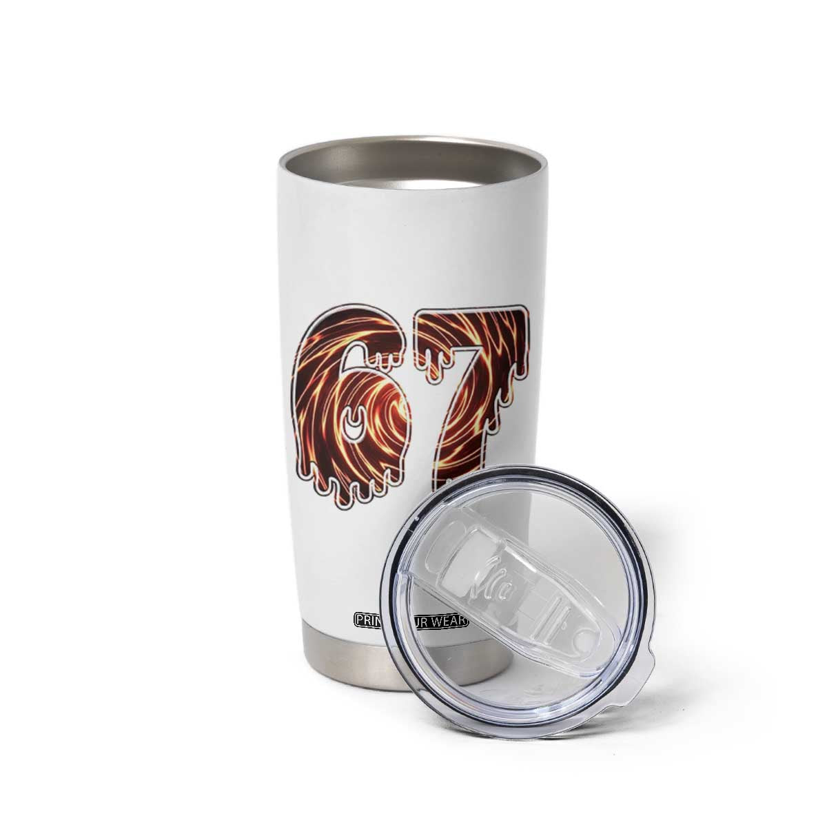 Fire Swirl Effect Printed Tumbler Cup Six Seven Meme TS12 Print Your Wear