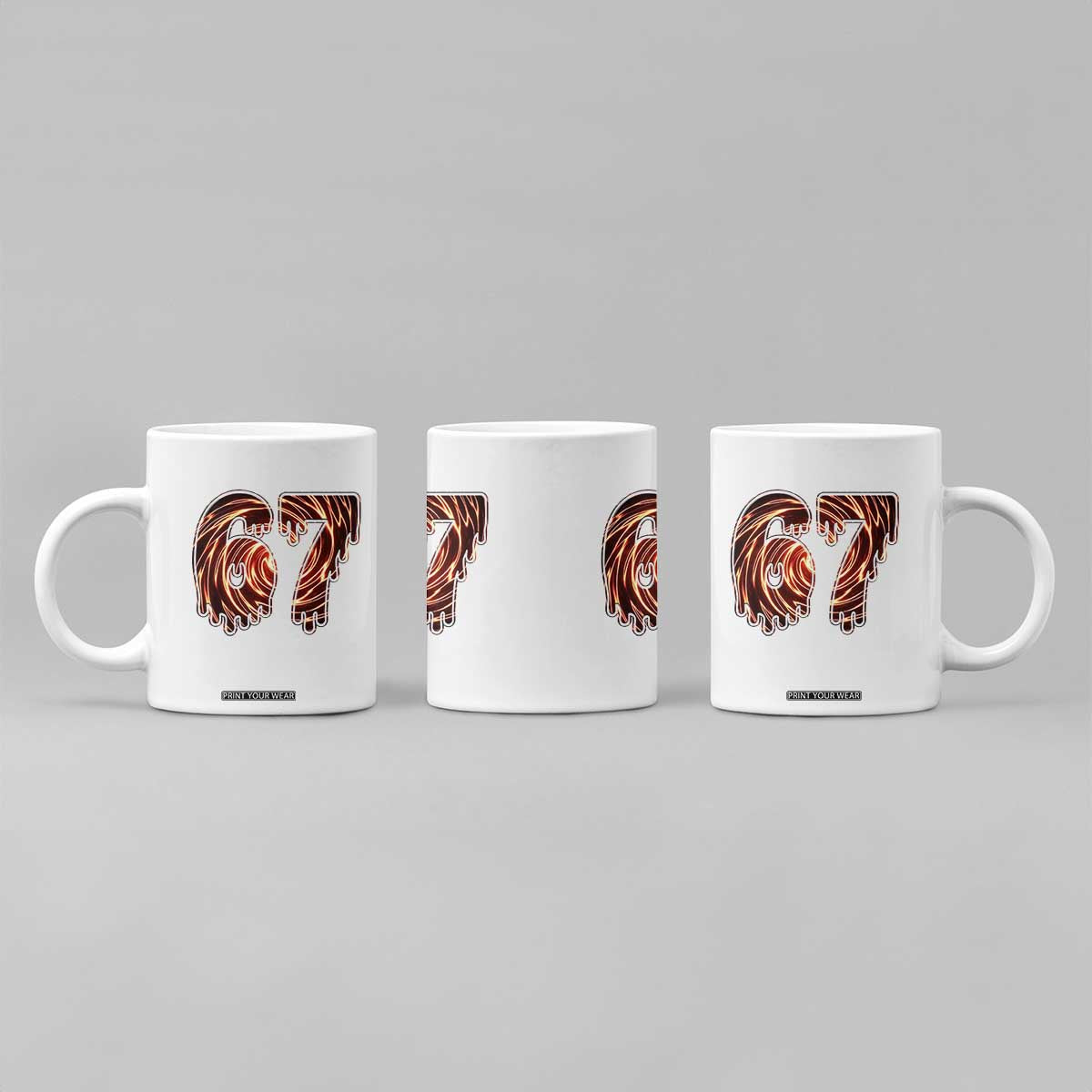 Fire Swirl Effect Printed Coffee Mug Six Seven Meme TS12 Print Your Wear